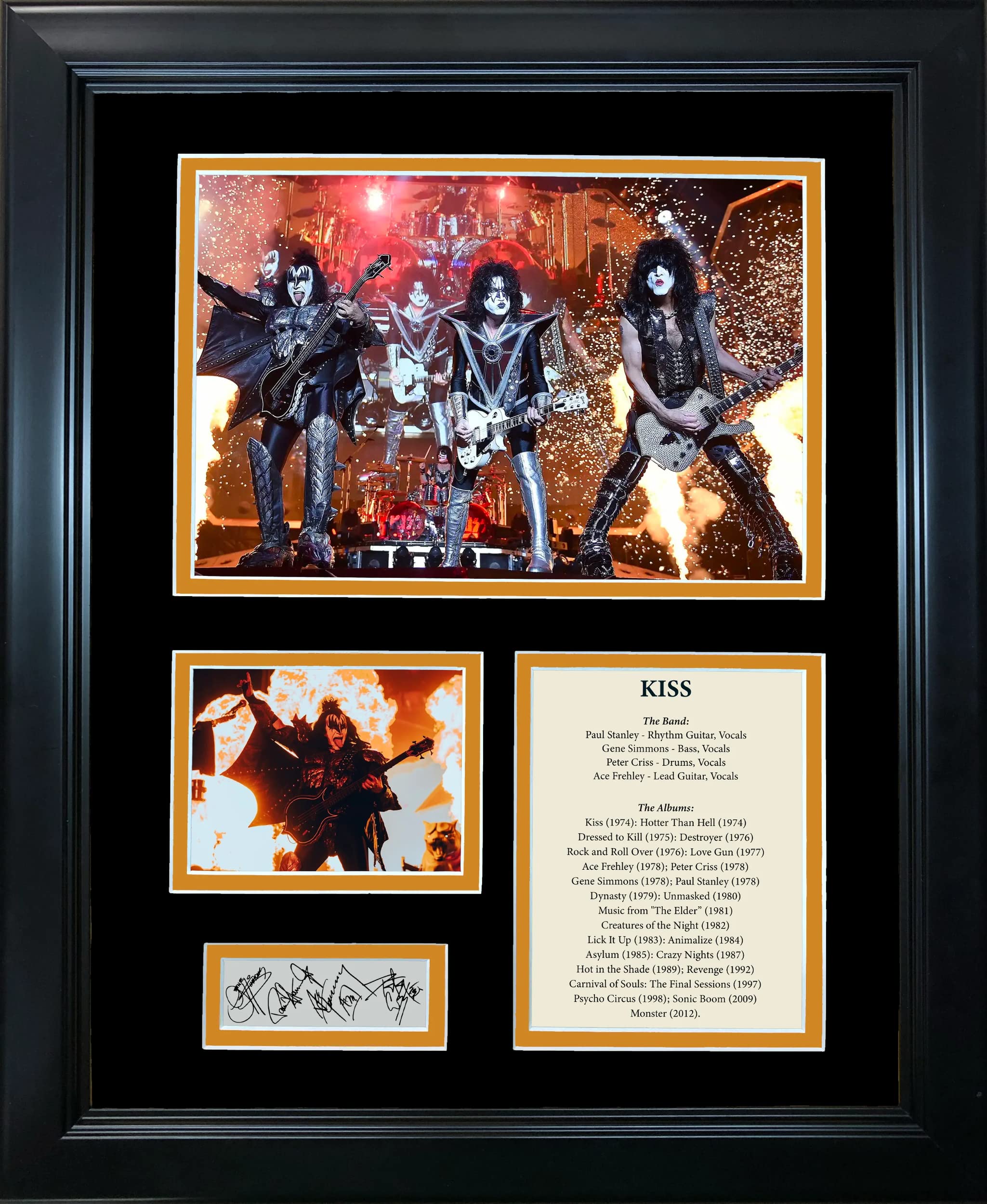 HOFSM.COM Hall of Fame Sports Memorabilia Framed KISS Band Facsimile Laser Engraved Signature Auto 11