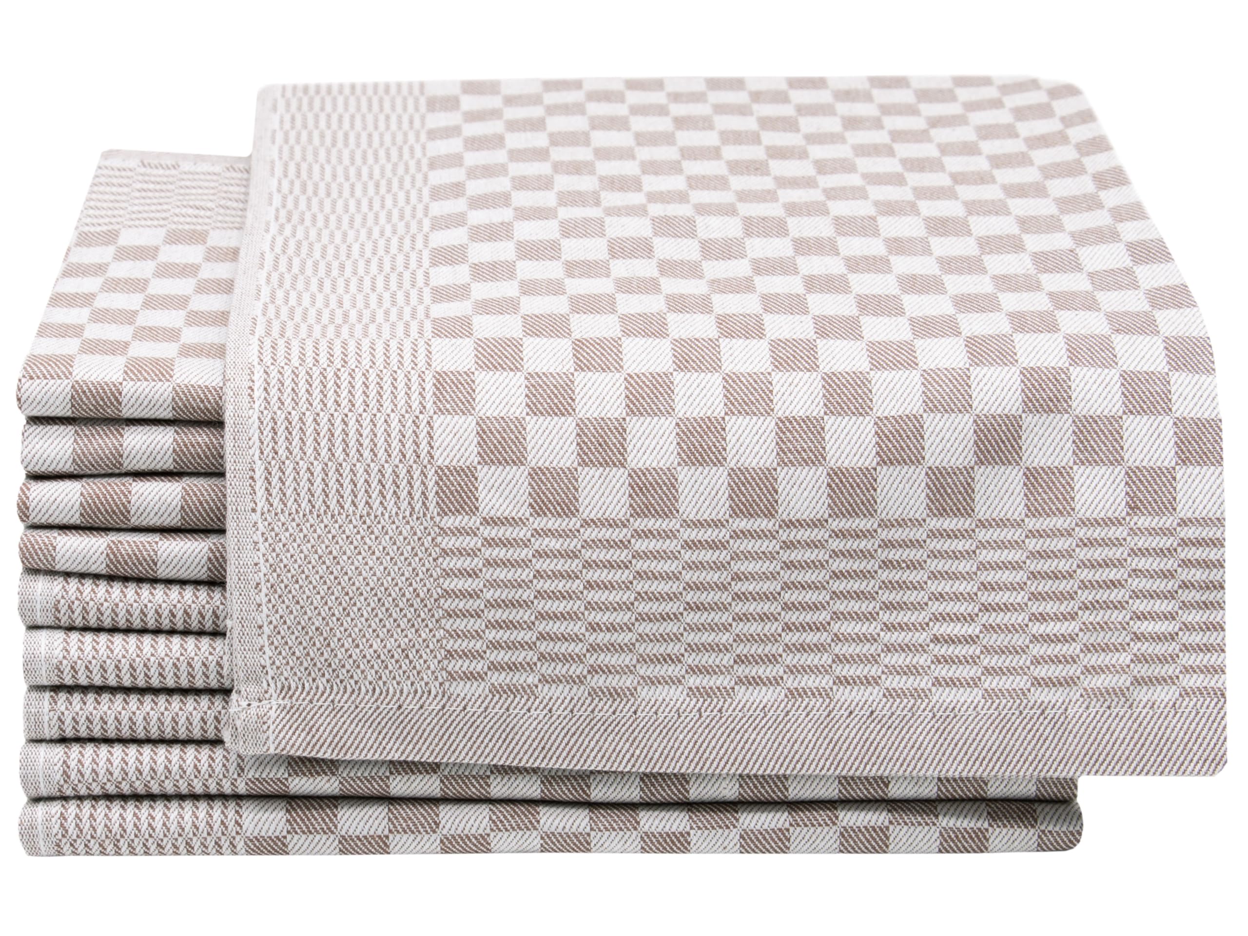 10 Strofinacci In Cotone 46x70cm - Super Assorbenti, Qualità Gastronomica, Lavabili A 60°C, Quadretti Neri - Foto 5