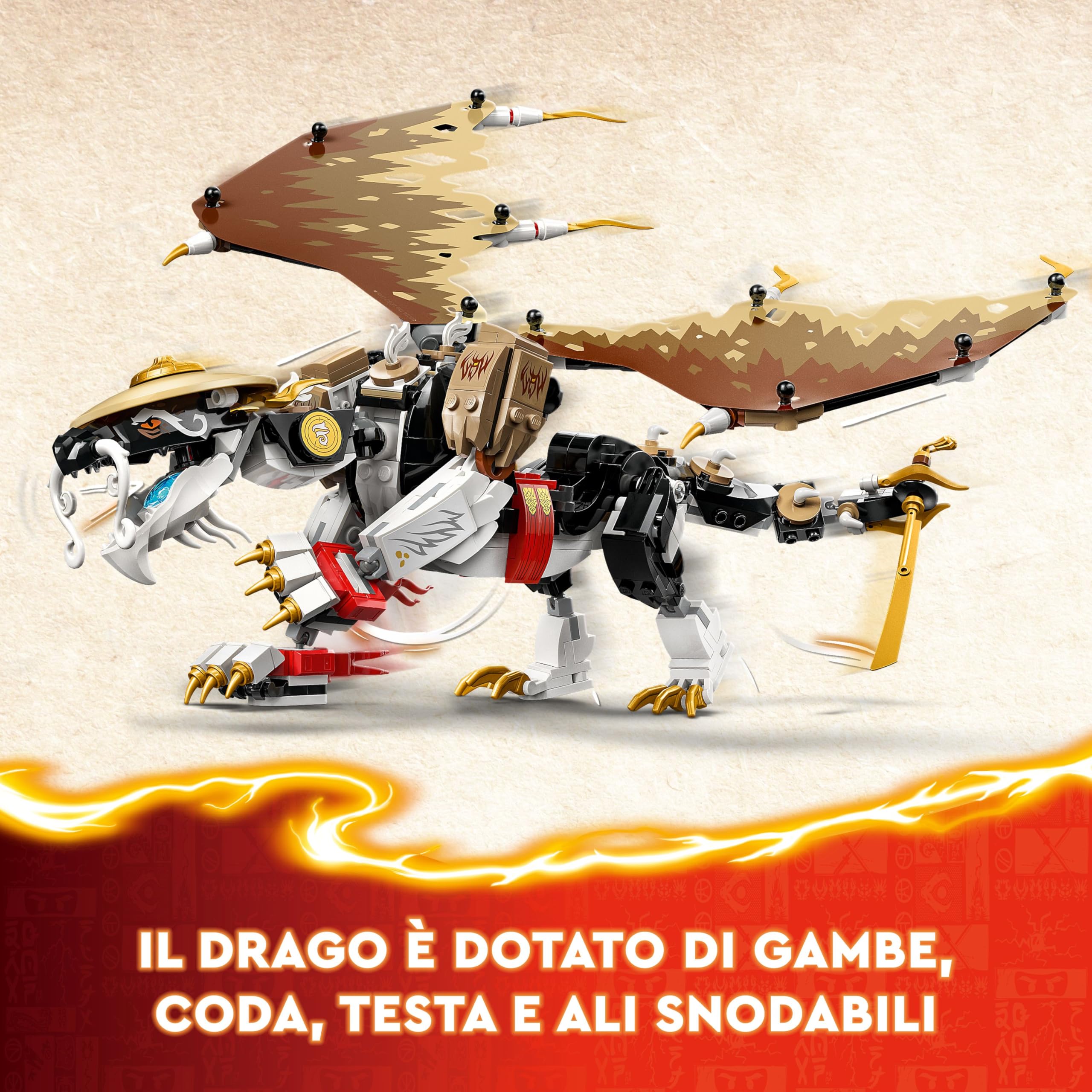 LEGO NINJAGO Egalt il Drago Maestro, Giocattolo Ninja con Action Figure Snodabile, Giochi d'Azione per Bambini e Bambine da 8 Anni con 5 Minifigure tra cui Lloyd, Sora e Nya, Idea Regalo 71809