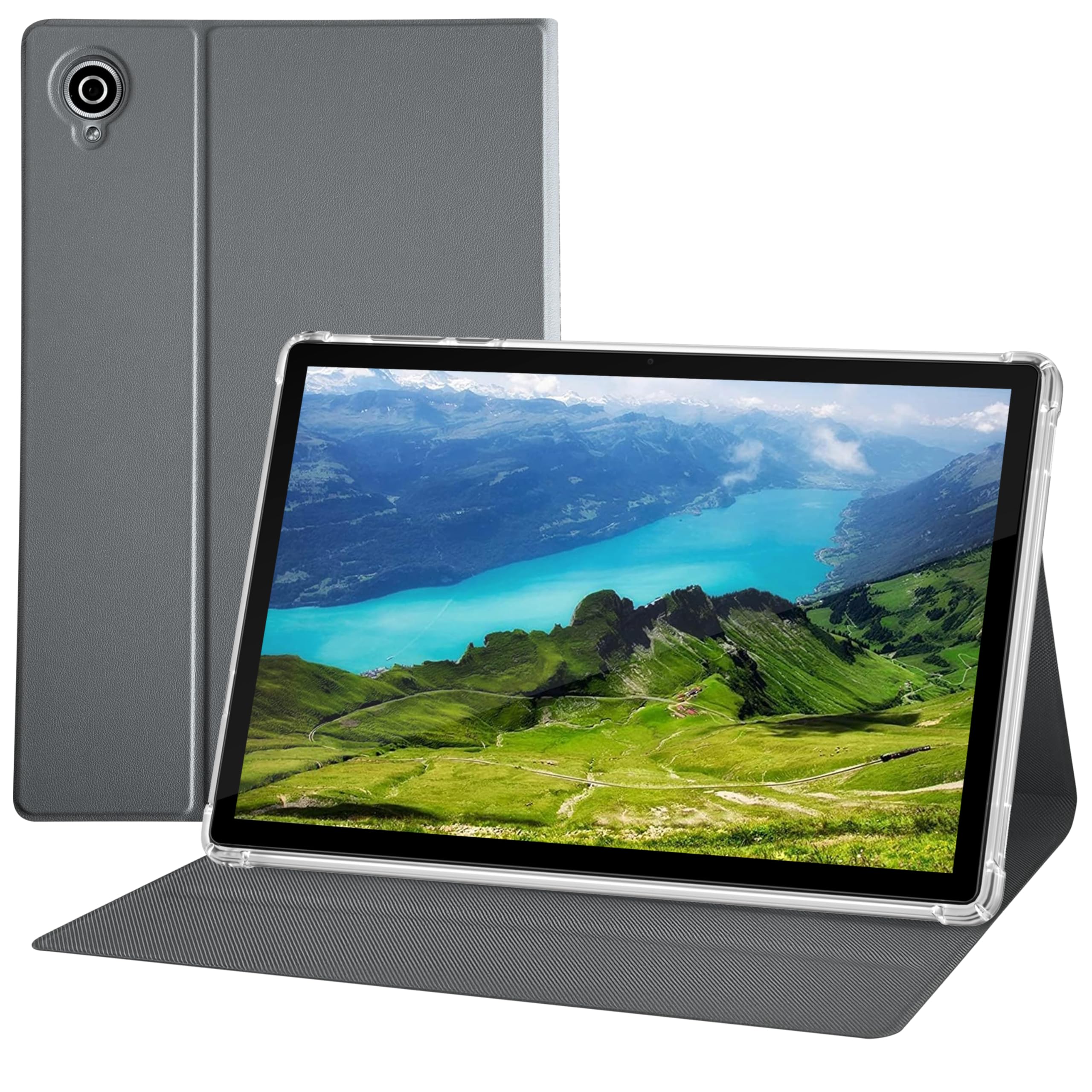 Android Tablet, 10-Zoll-Tablets mit Schutzhülle, Quad-Core-Prozessor, 5,0 MP Frontkamera + 8,0 MP Rückkamera, 5000 mAh Bluetooth IPS-Tablets, WLAN-Tablet