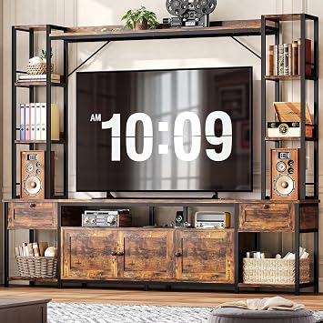 IRONCK 85 W Entertainment Center for TVs 65 inch, TV Stand with Storage