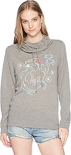 Disney Women's Digital Wave Graphic Long Sleeve Cowls Top
