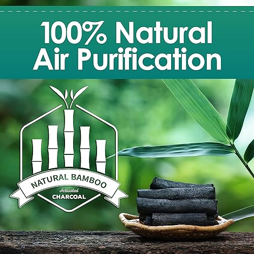 Miniatura 2 de AIRJOI Bolsa purificadora de aire de carbón de bambú (paquete de 3), absorbente de olores de carbón activado, ambientador natural que elimina el