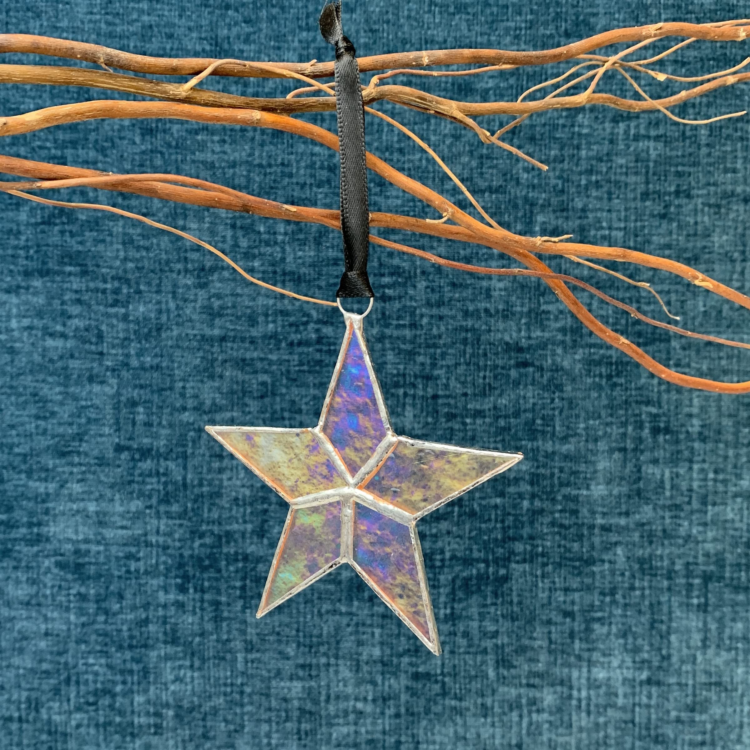 Handmade Iridescent Stained Glass Star with Heartfelt Congratulation Message (Congrats) - Graduation Gift/New Job Congrats/New Chapter Gift/Best Wishes for New Beginnings (Congrats)