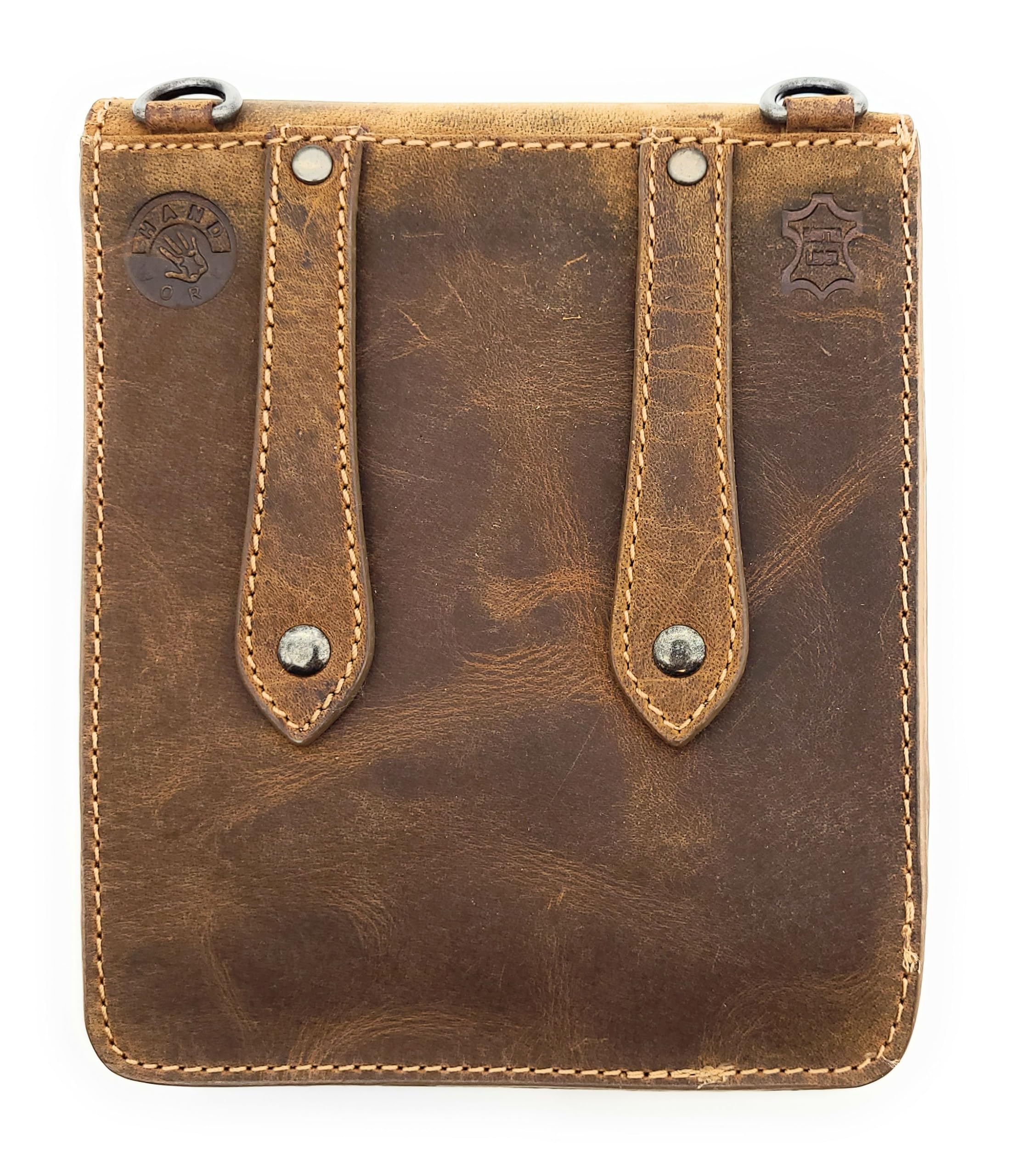 Gürteltasche Leder Herren Vintage - Handgefertigte Hunterleder Bauchtasche mit Hirschprägung & Umhängegurt - Echtes Leder Hüfttasche für Outdoor, Jagd