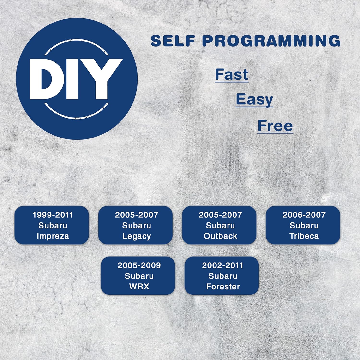 2X KeylessOption Key Fob Replacement for 1999 2000 2001 2002 2003 2004 2005 2006 2007 2008 2009 2010 2011 Subaru Impreza Legacy WRX Outback Remote, 3-Button NHVWB1U711, Programming Guide Included