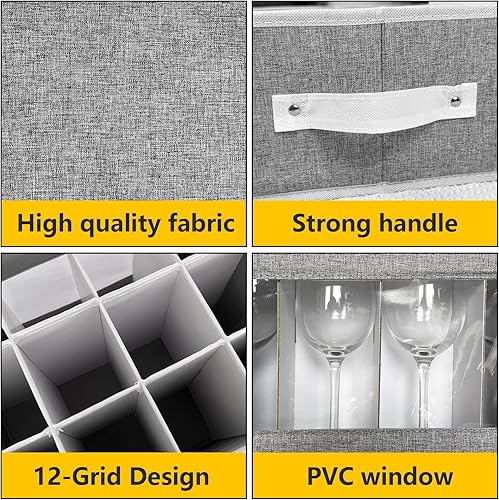 Miniatura 7 de Contenedores de almacenamiento de China  Caja de almacenamiento para copas de vino y taza de café con divisores, recipientes de almacenamiento de