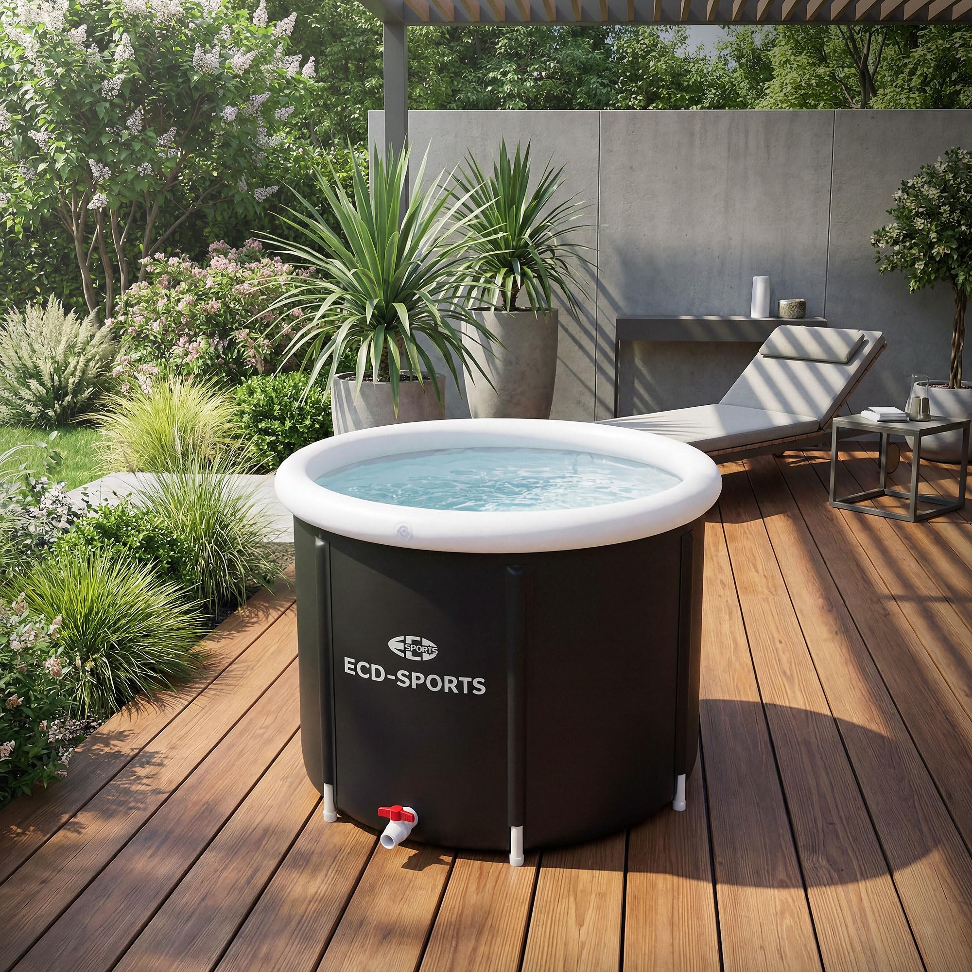 ECD Germany Vasca per Bagno di Ghiaccio Ø80 cm, Pieghevole, Set Completo con Isolamento, Vasca per Immersione 350L, Tinozza per Terapia del Freddo e Crioterapia, Portatile per Interno ed Esterno