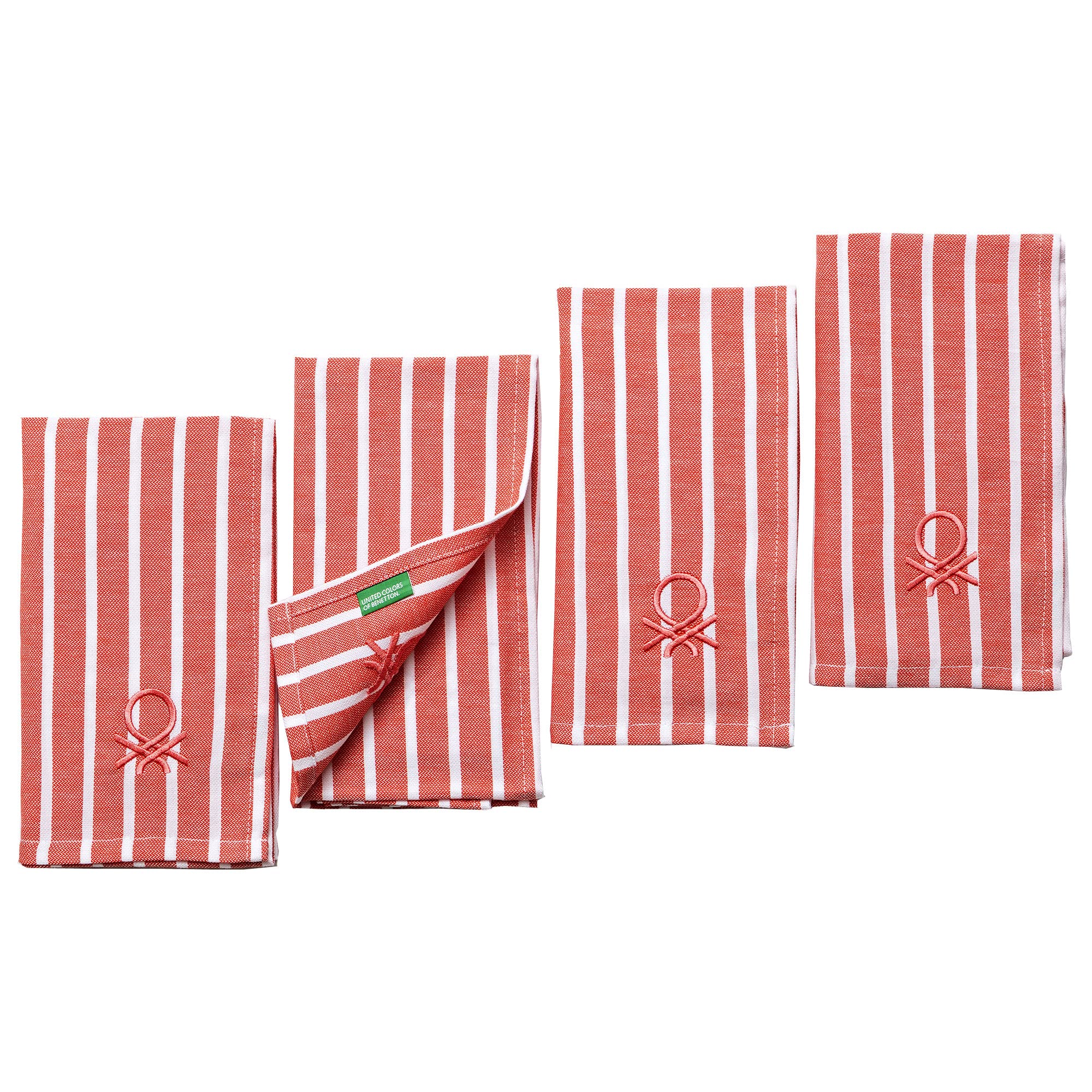 UNITED COLORS OF BENETTON. Confezione 8 Strofinacci da Cucina 50 x 70 cm 170 gsm 100% Cotone in Colore Rosso e Giallo, 50x70 c/u