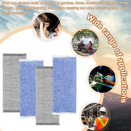 Miniatura 7 de Neer 4 pares de mangas protectoras para brazos para piel delgada, anticortes, resistentes a quemaduras, funda para antebrazo para cocina y