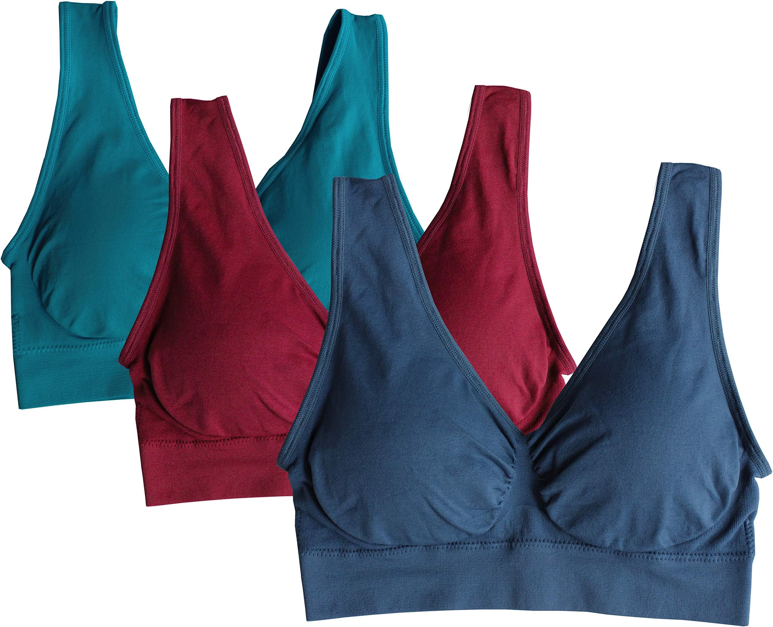 CabalesWomen's Seamless Bras for Yoga Fitness Running Workout Low Impact Sports Bras with Removable Pads