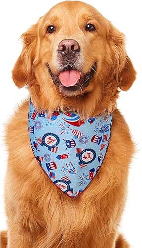Miniatura 8 de Odi Style Bandana para perro del 4 de julio, paquete de 2 bandanas de perro con bandera estadounidense para perros medianos y grandes, patriótico de