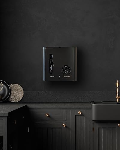 Miniatura 7 de Soporte para bolsas de comestibles y dispensador de bolsas de basura, el organizador original de bolsas de plástico 2 en 1 (negro)