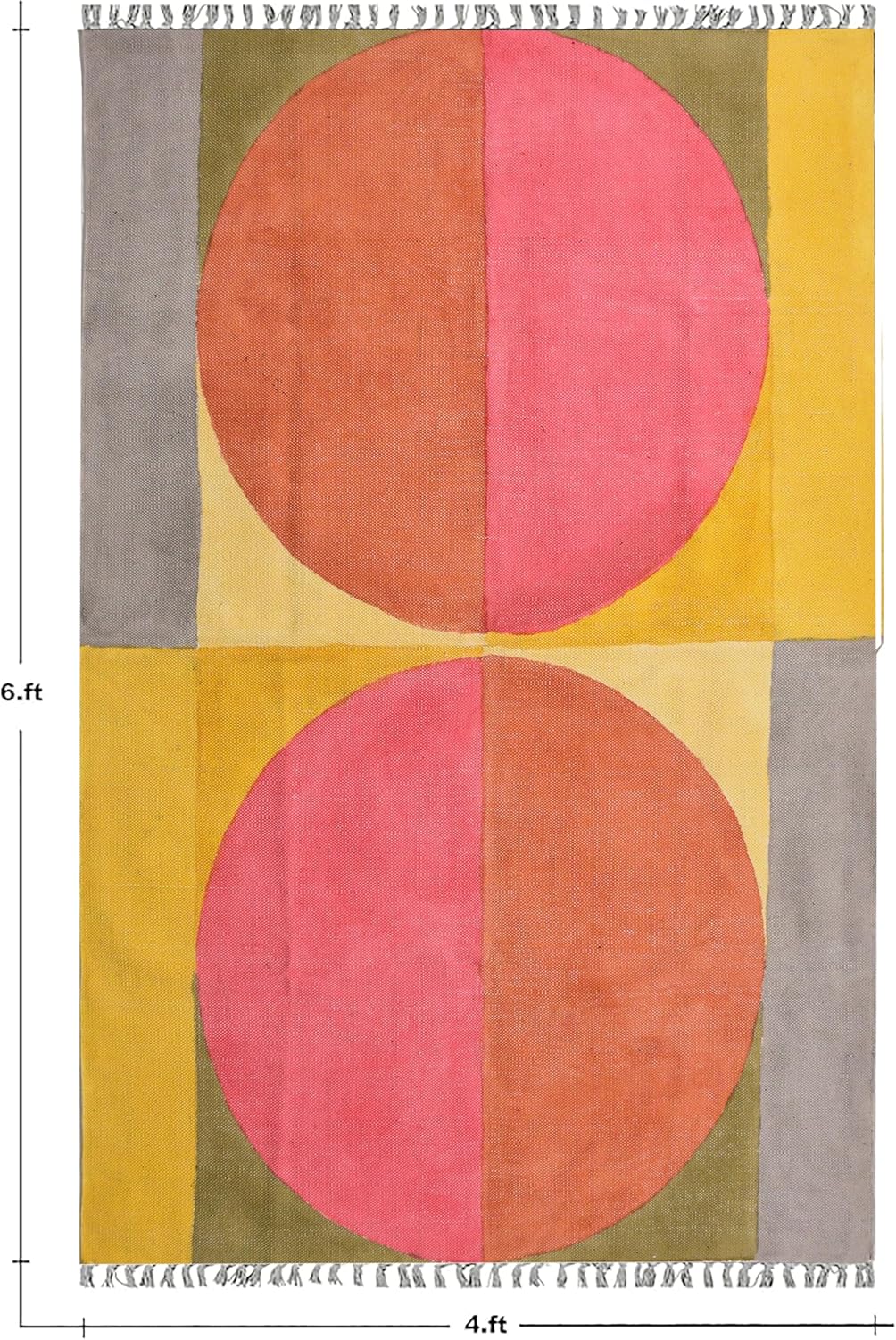 2x6 Ft Cotton Rug for Kitchen Multicolor Cotton Washable Runner Kids Room Hallway Runner Distressed Handmade Rug