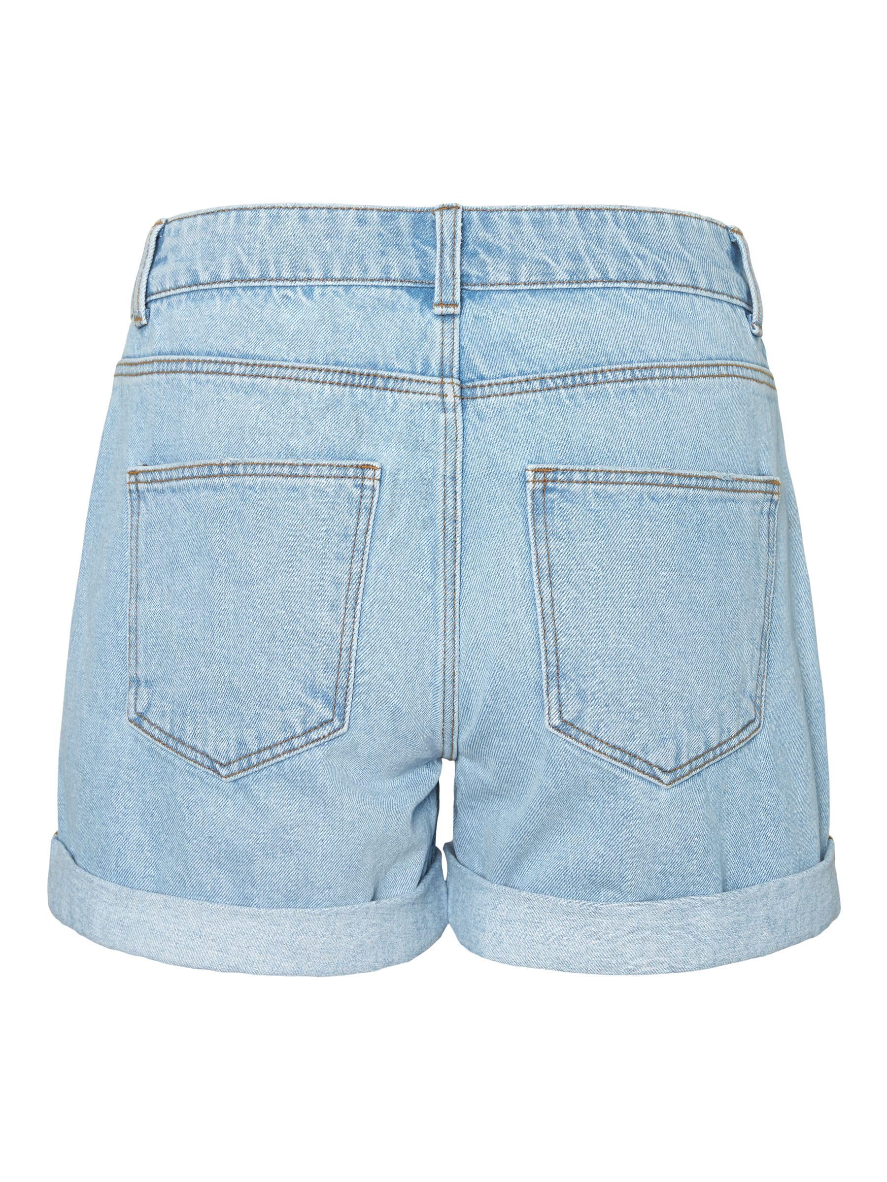 NOISY MAY Mujer Shorts Vaqueros con Roturas y Dobladillo Vuelto.