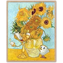 Disney Inspired Lumiere from Beauty and the Beast - Van Gogh Smash-Up Art Print, UNFRAMED, Sunflowers Wall & Home Decor Gift 5x7 Unframed Print