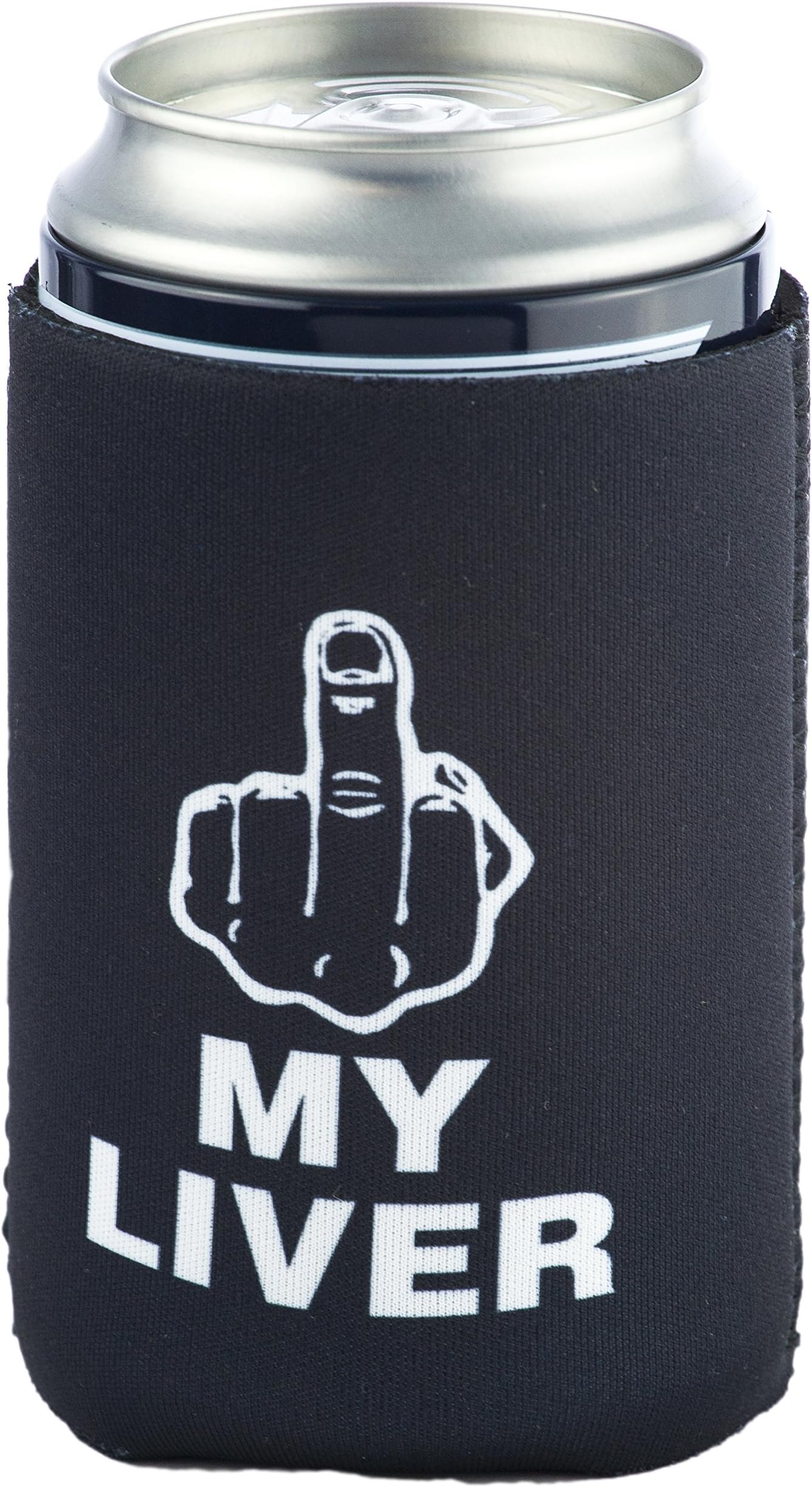Funny Guy Mugs F My Liver Collapsible Neoprene Can Coolie - Drink Cooler