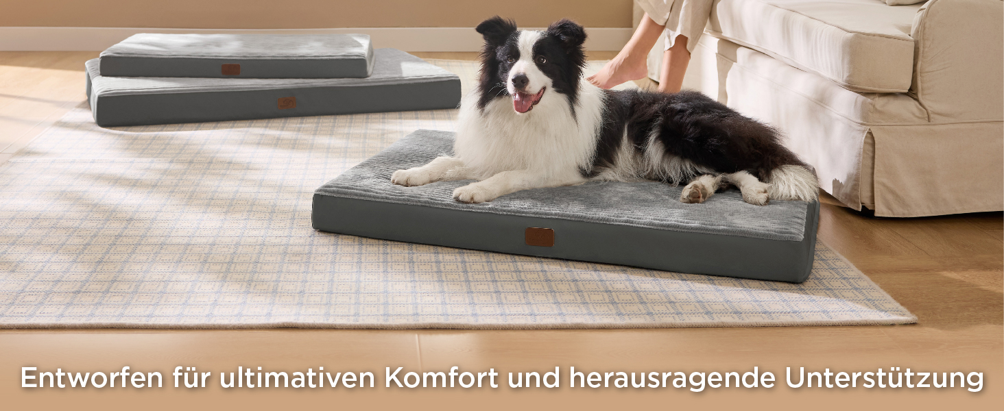 Easy-Going Hundebett Für Große Hunde – Eierkistenschaum, Wasserdichter Bezug, Rutschfeste Unterseite