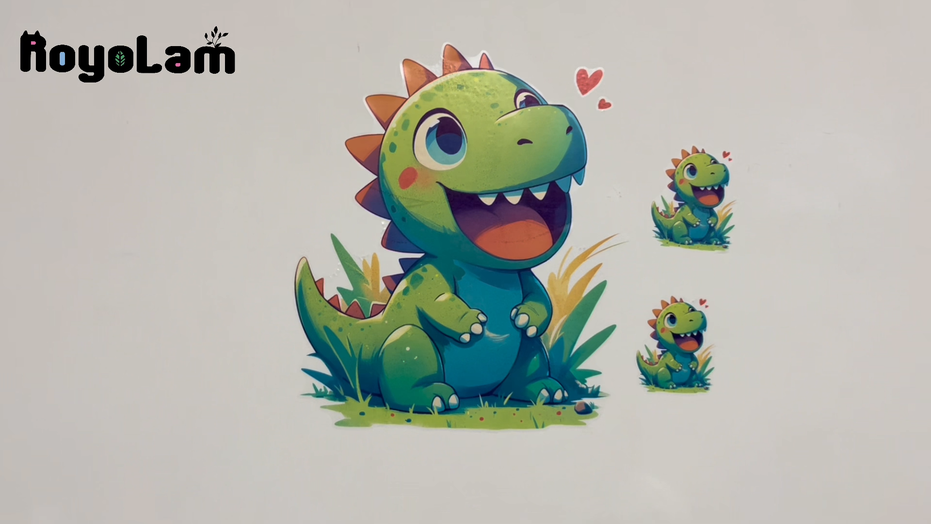 Vinilo decorativo dinosaurio feliz para pared miniatura 7