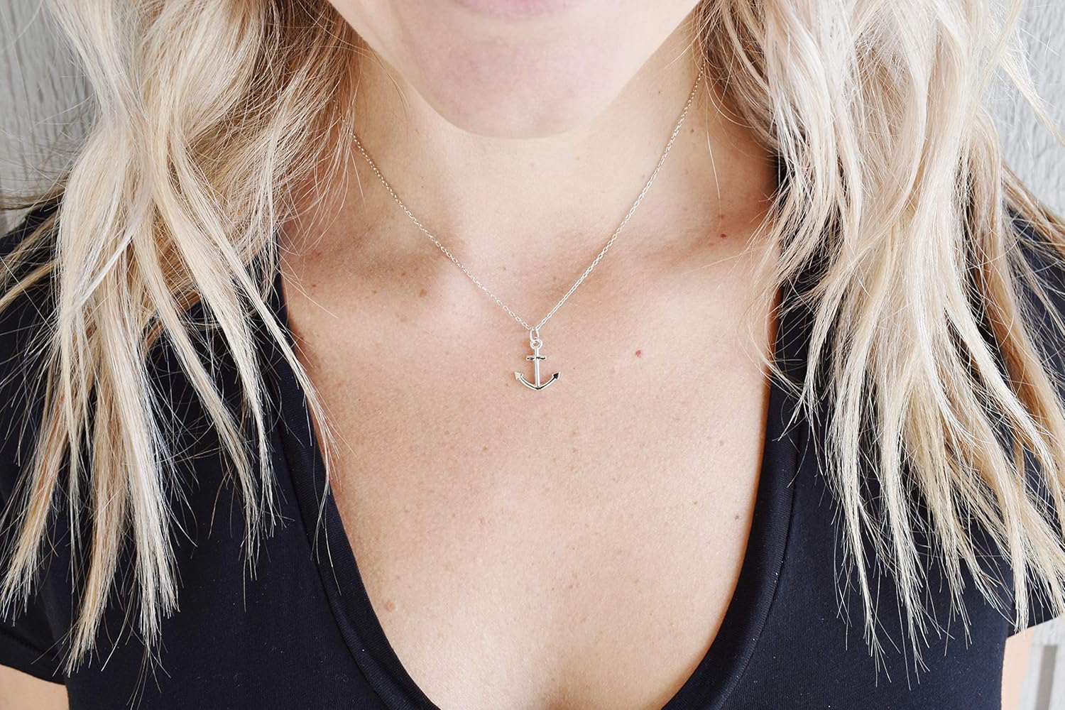 Dote Dainty Anchor Pendant Genuine .925 Sterling Silver Necklace 16-18" Adjustable Chain - Image 5