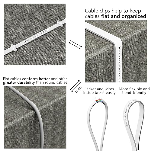 Miniatura 5 de Cable Ethernet Cat 6 de 100 pies, para exteriores e interiores, compatible con red Cat7 de 10 Gbps, cable de conexión LAN de Internet delgado, cable