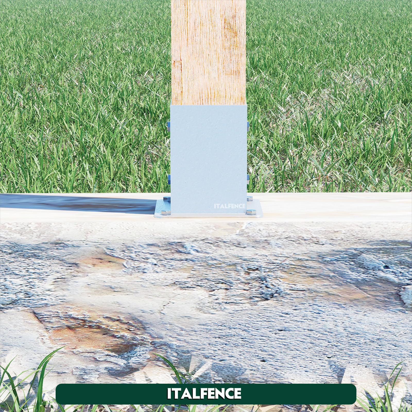 Supporto per palo in legno quadrato, zincato a caldo [81x81mm, 5 pezzi]