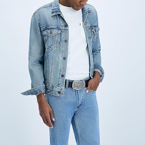 Vista 22 de Levi's Men’s Leather Jean Belt with Removable Plaque Buckle - Big Buckle, Cowboy belt