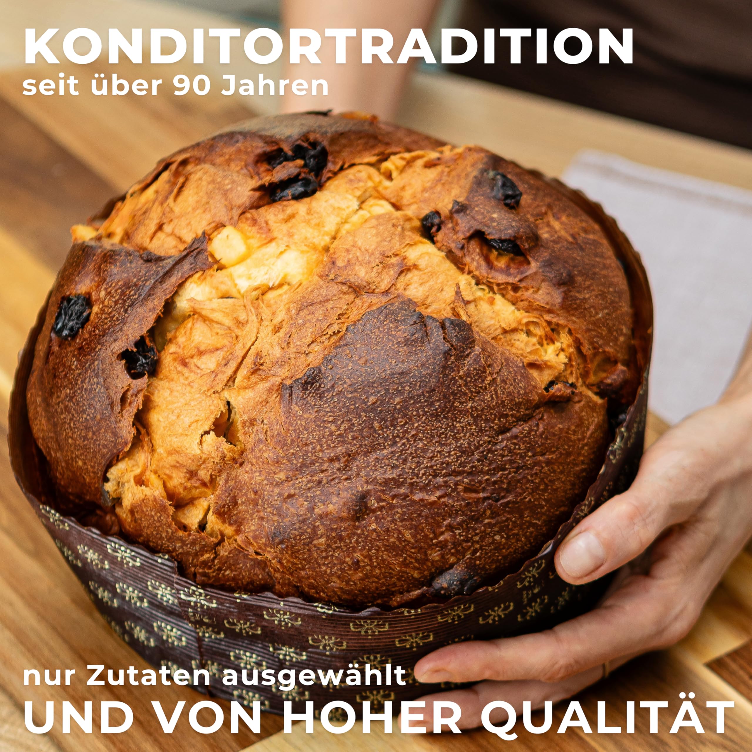 Artisan Panettone 1 kg – Klassischer Panettone, Pasticceria Fraccaro 1932, mit kandierten Früchten und Rosinen, natürlich gesäuerter Mailänder Panettone mit Mutterhefe, Tin Line