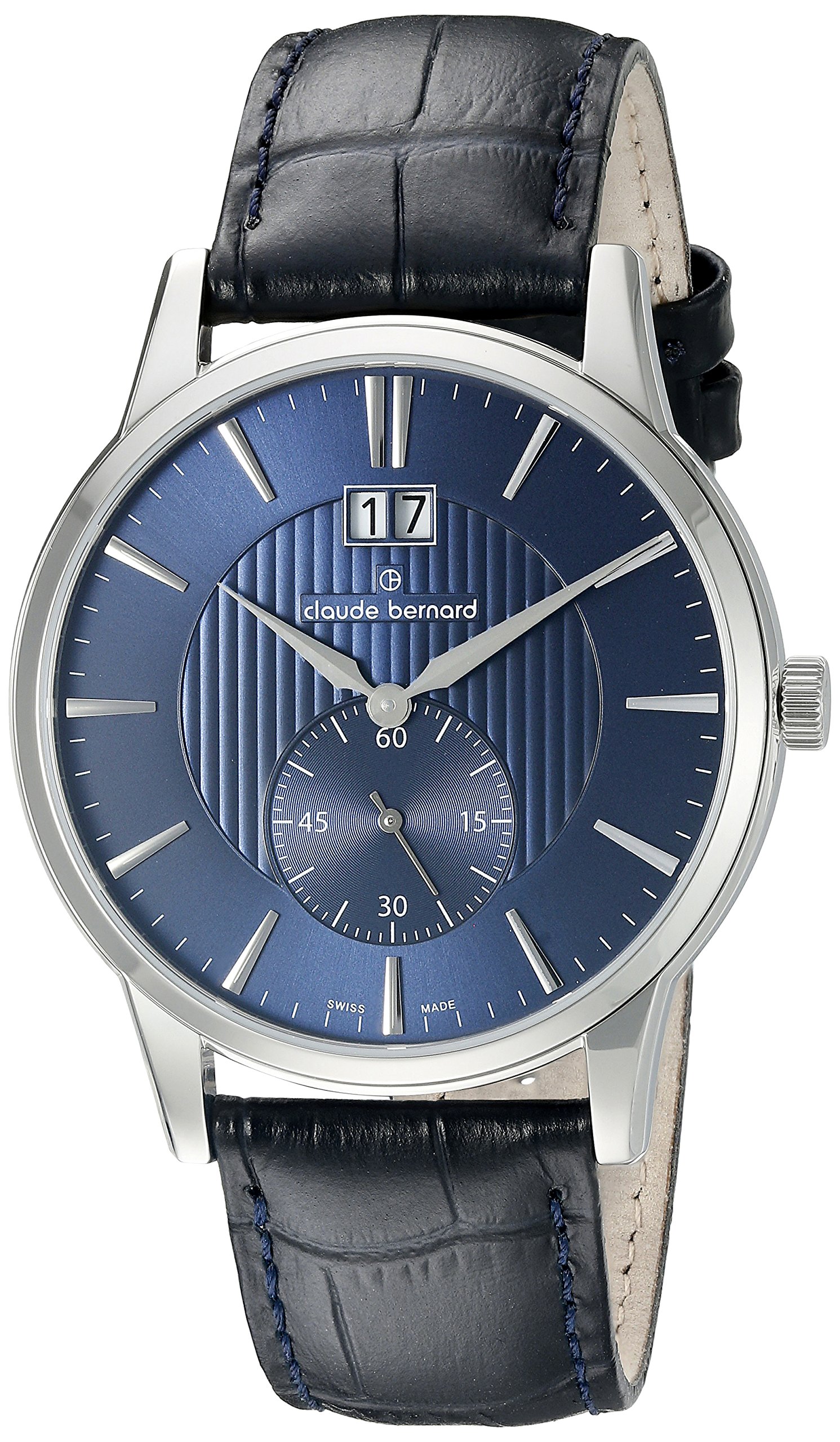 Men's 64005 3 BUIN Classic Big Date, Small Second Analog Display Swiss Quartz Black Watch