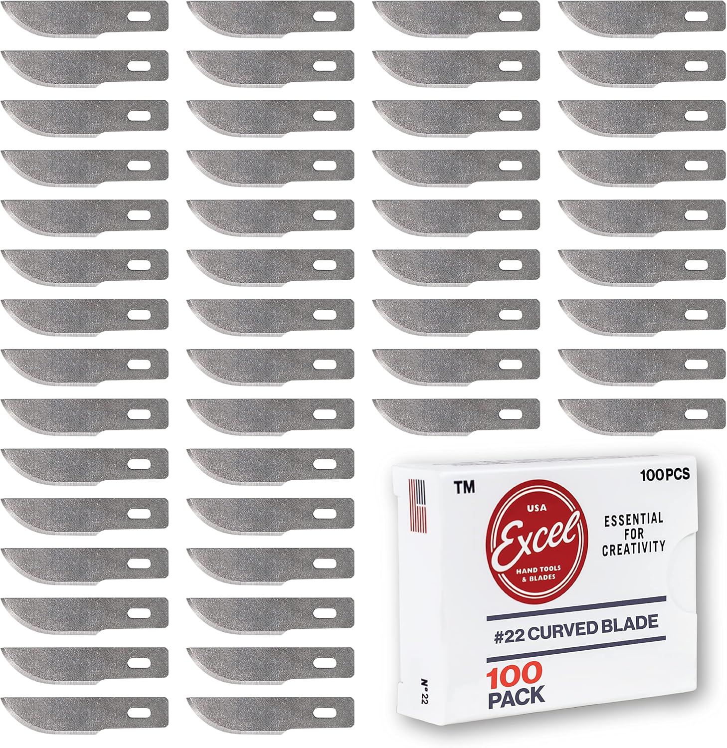 Excel Blades 100 PCS Craft Knife Blade Refill, 22 High