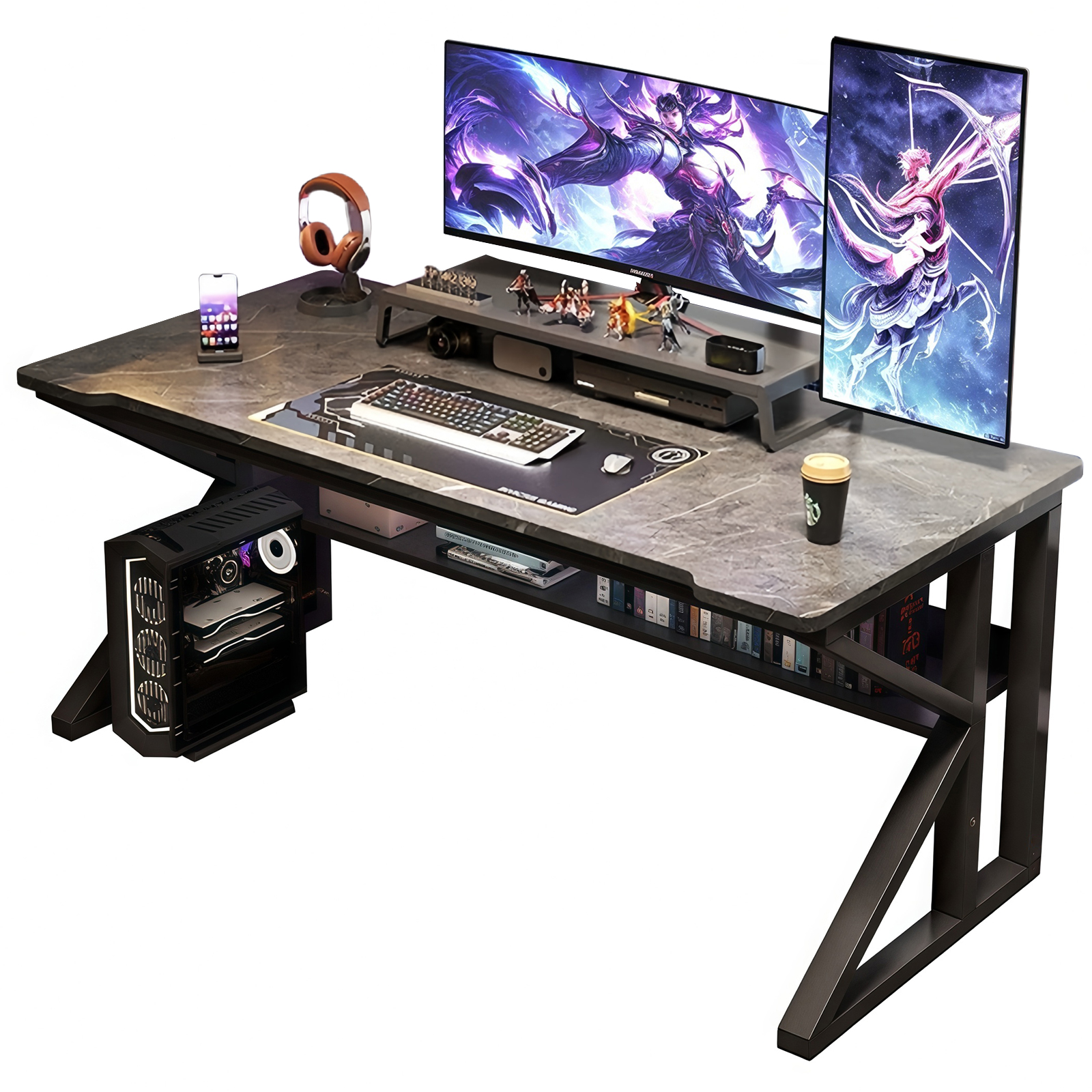 Amazon | [Geegood] ゲーミングデスク パソコン 电竞桌 テーブル+椅子+ 