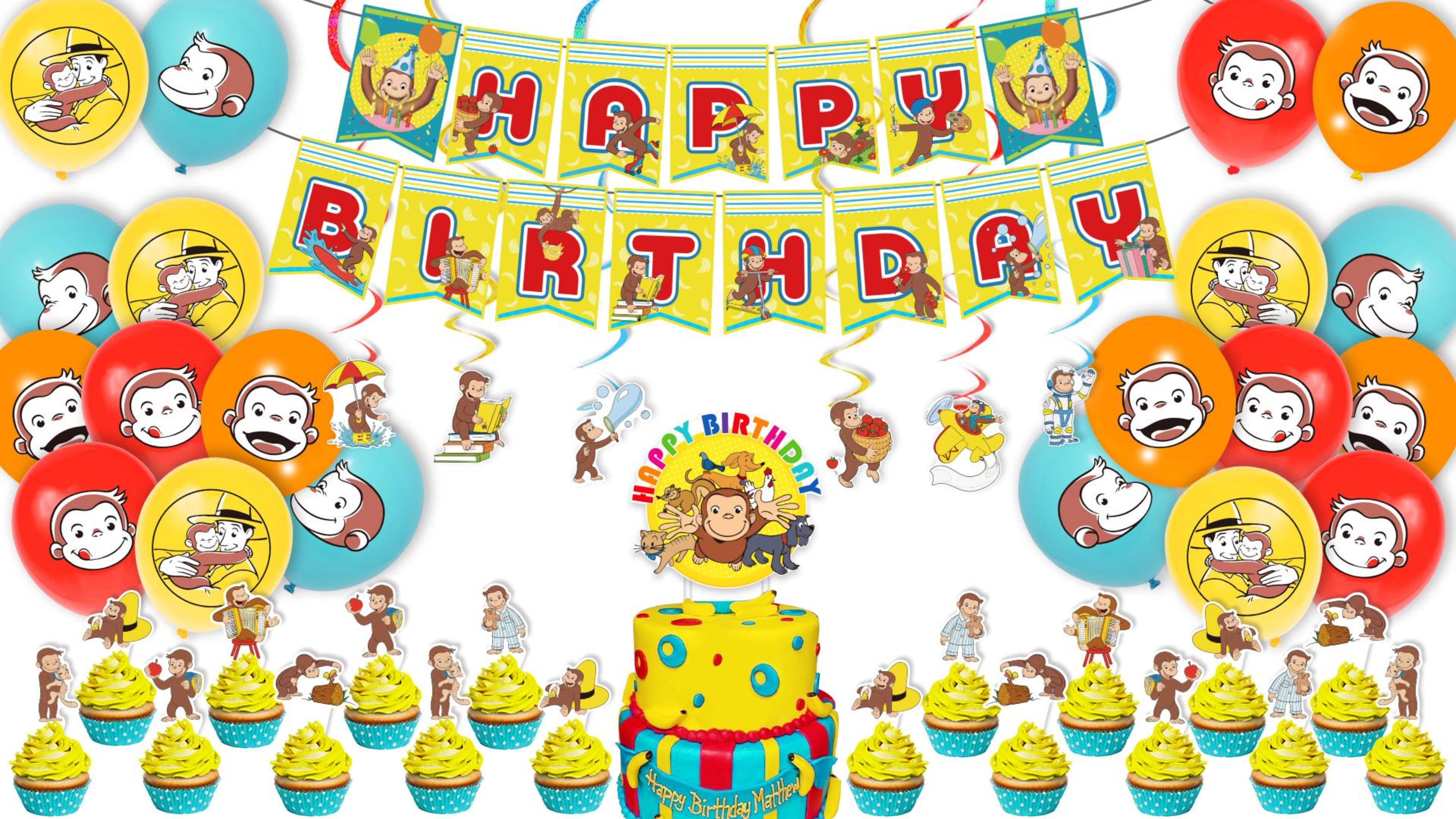 Amazon.co.jp: USKIDS おさる 誕生日 飾り付け アニメ パーティー 飾り