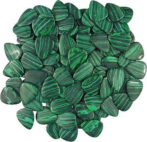 Miniatura 7 de Público de guitarra o bajo de piedra de malaquita verde, calibre ultra pesado de 0.118 in, forma 351, espectro exótico especial hecho a mano,