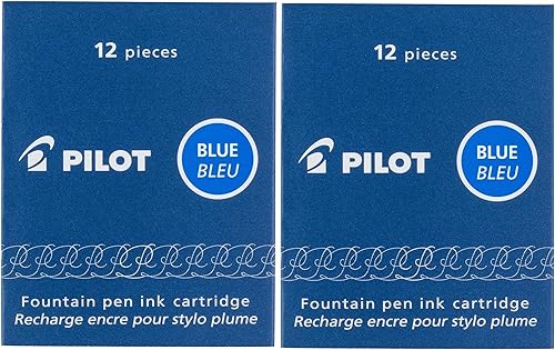 Cartucho de tinta de pluma estilográfica Pilot Namiki IC50, paquete de de 12, Azul (Paquete de 2)