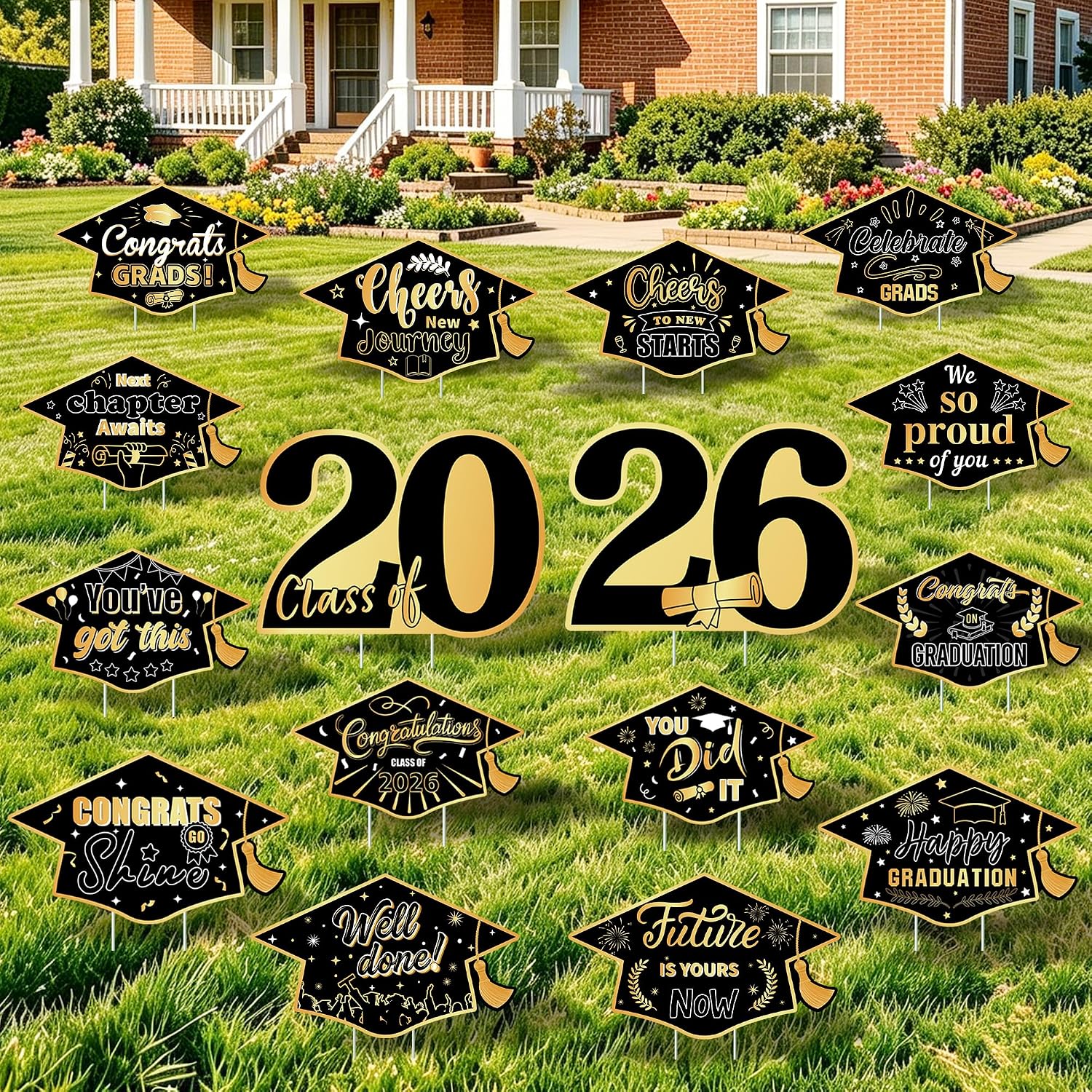 Amazon.com : Vivantia 16 Pieces 2026 Graduation Yard Signs Plastic ...
