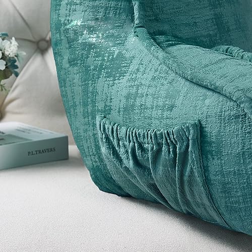 Miniatura 8 de Home Soft Things Almohada de lectura de terciopelo texturizado con relleno de bricolaje, necesita montaje, respaldo y reposabrazos, soporte para