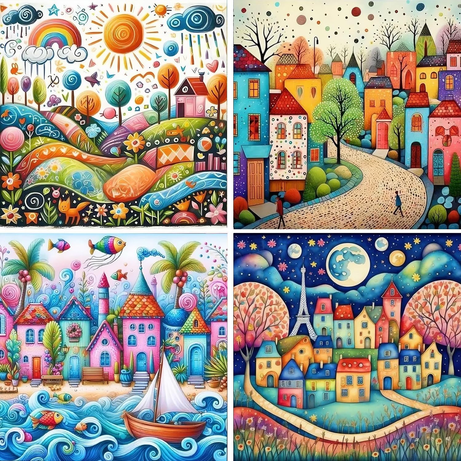 YPF Mushroom Diaomnd Painting Kits for Adults DIY 5D Round Full Drill Diamond Art Diamond Painting Very Suitable for Home Leisure and Wall Decoration Frog Night Moon 12x16