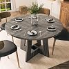 YOUDENOVA Round Dining Table Wooden Kitchen Table for 4–6 People, Circle Dining Room Tables 120cm for Living Room, Grey (Only Table)