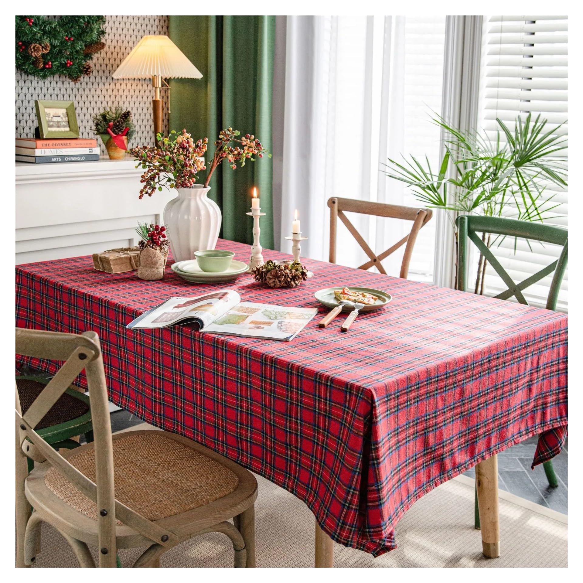 XIUsheUA tablecloth Plaid Minimalist Tablecloth,Banquet Part Decor Dinner Table Linen(03,140x260cm)