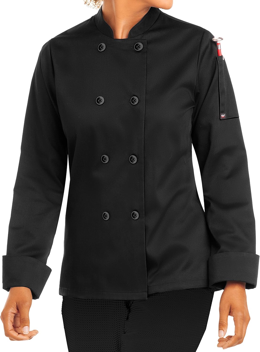On The Line Women's Chef Coat Long Sleeve - Professional Kitchen Uniform - Image 4