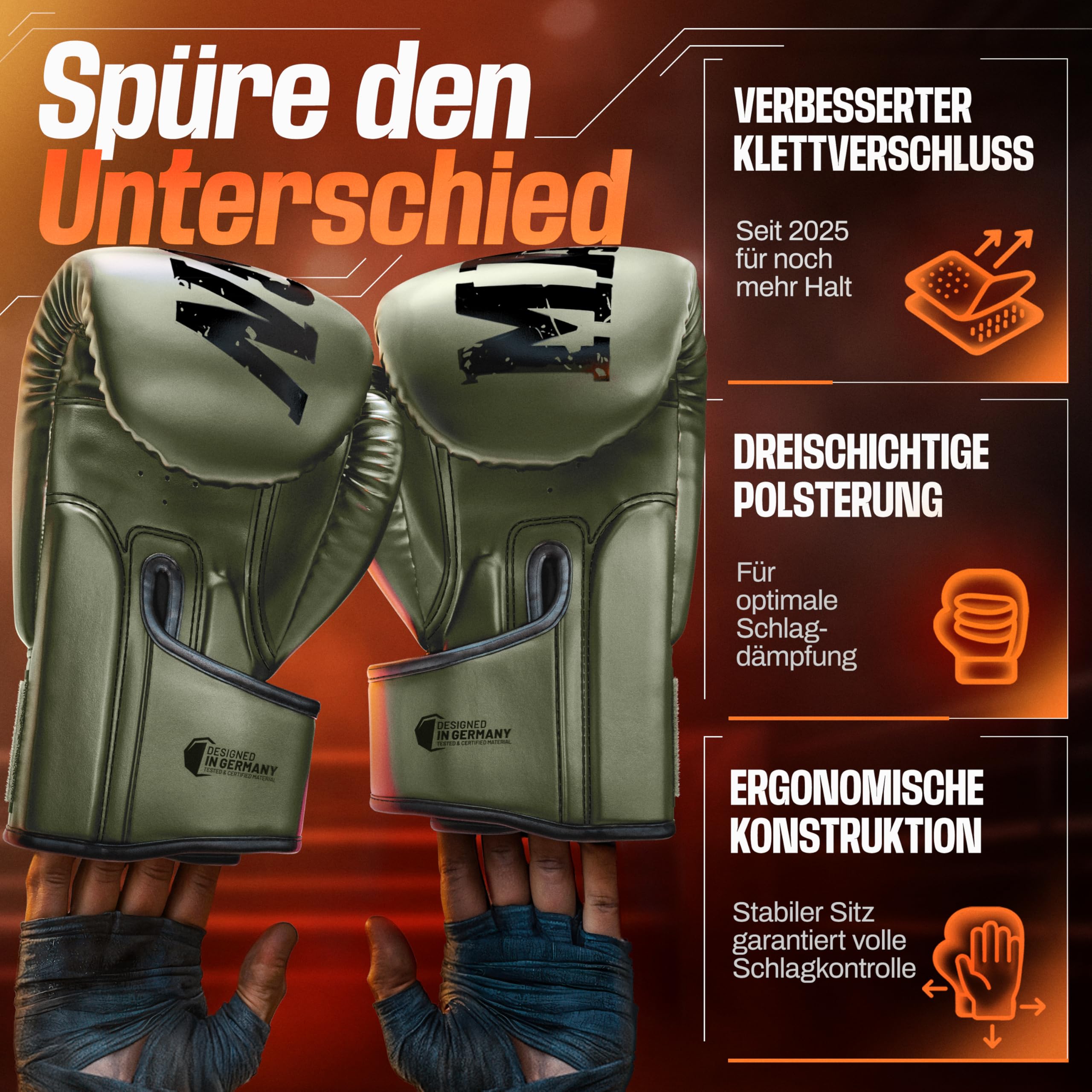 MADGON Premium Boxhandschuhe aus bestem Material für Lange Haltbarkeit, Männer und Frauen Kickboxhandschuhe für Kampfsport, MMA, Sparring, Muay Thai und Boxen 10 12 14 16 oz inkl Beutel