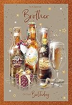 Cherry Orchard Special Brother Birthday card, Artistic Beer Bottle design, Complete with Envelope, From
