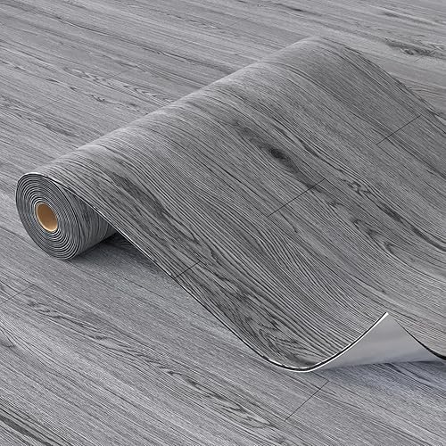 Oxdigi Rollo de vinilo para despegar y pegar de 23 x 196 pulgadas32 pies cuadrados, azulejos de vinilo autoadhesivos gruesos, suelos de tablones de