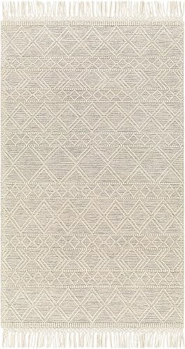 Miniatura 4 de Hauteloom Cameo Wool - Alfombra de pasillo de cocina, beige, gris, 2 pies 3 pulgadas x 7 pies 6 pulgadas