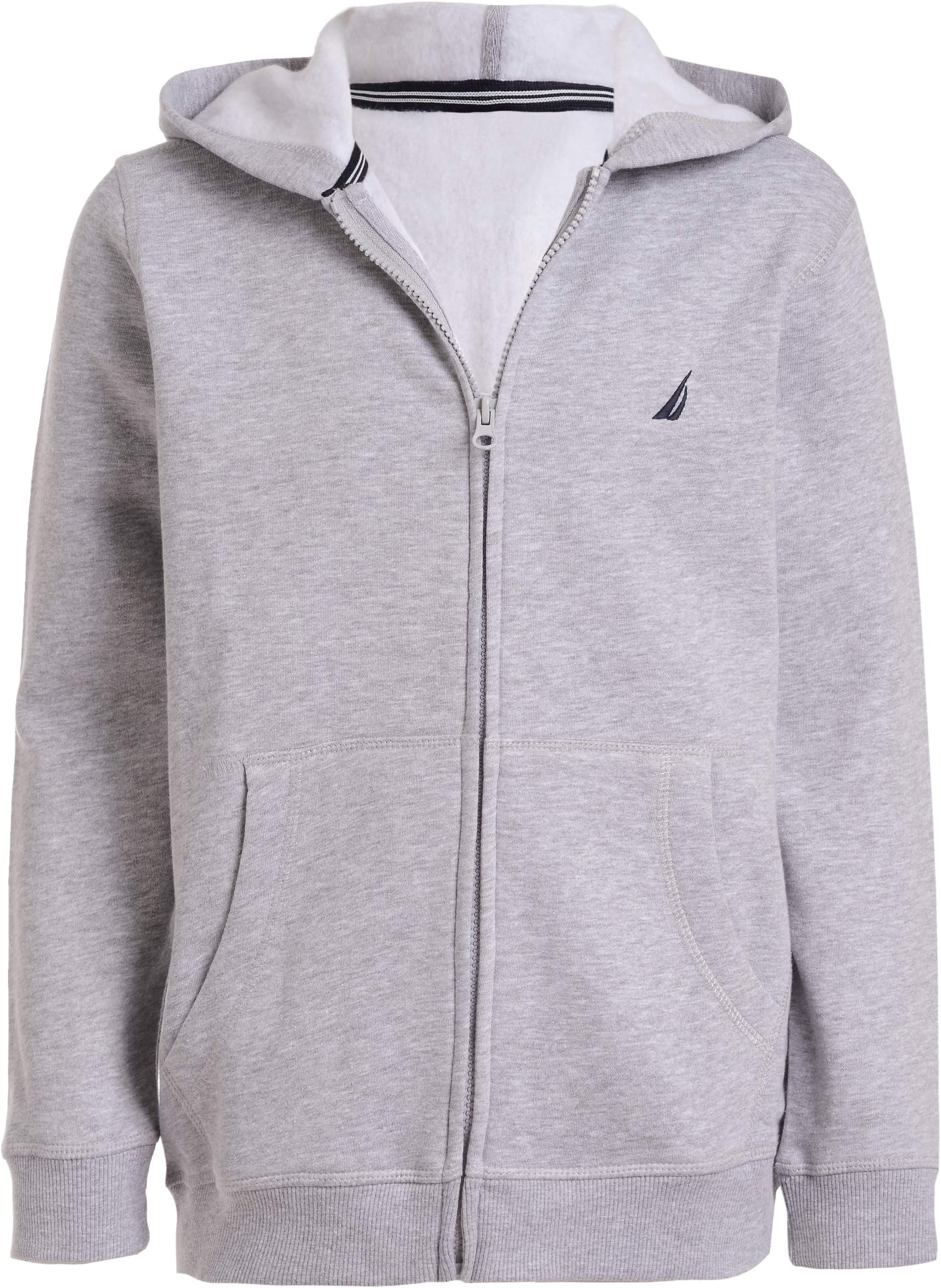Boys' Zip Up Hoodie Sweatshirt, Signature Logo Design, Kangaroo Pockets, Made With Lightweight Fleece
