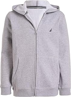 boys Zip Up Hoodie Sweatshirt, Signature Logo Design, Kangaroo Pockets, Made With Lightweight Fleece
