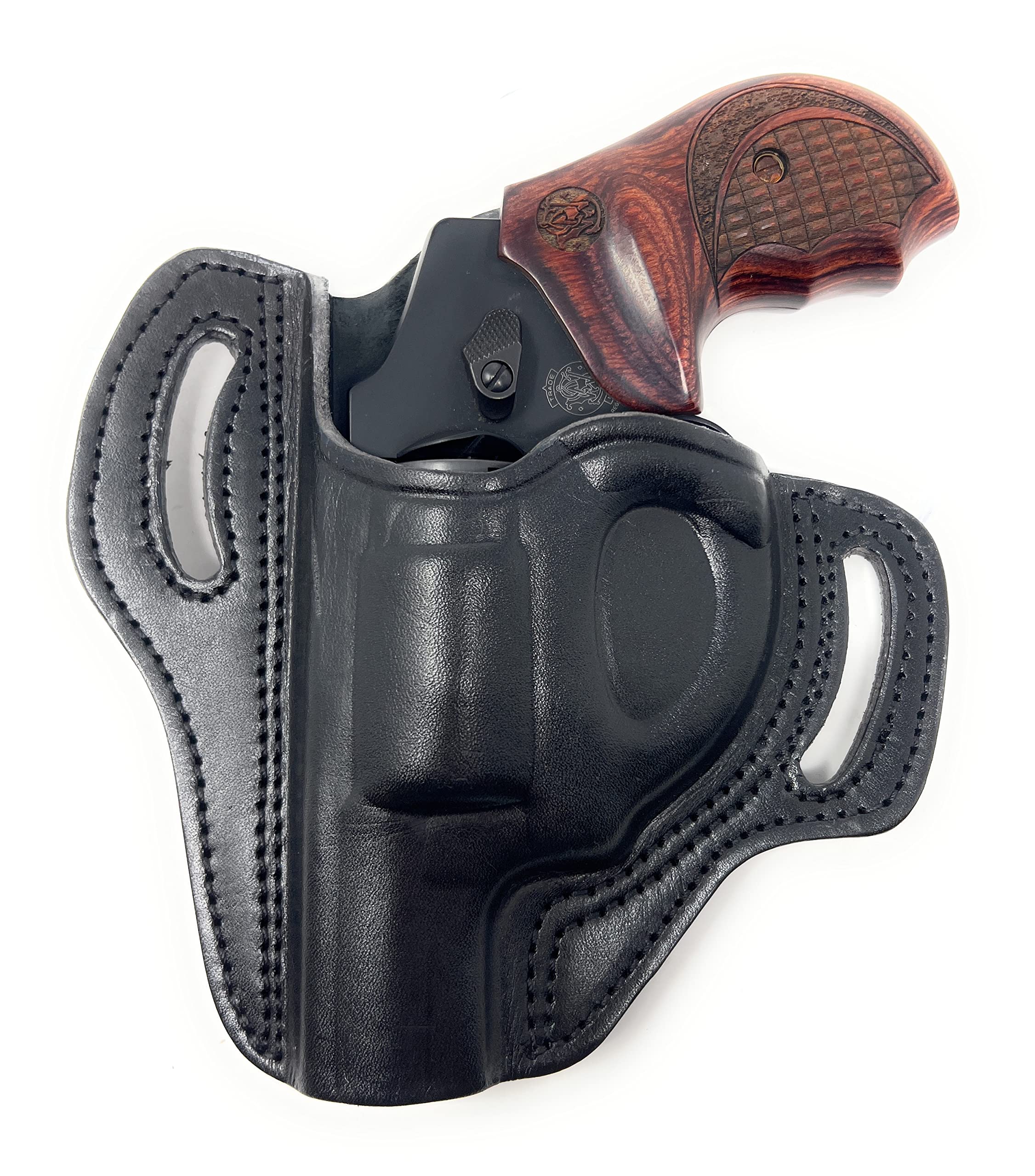 Cardini Leather Premium OWB Concealed Carry Holster for 5-Shot Revolvers, S&W J Frame, Taurus 605, 642 Airweight
