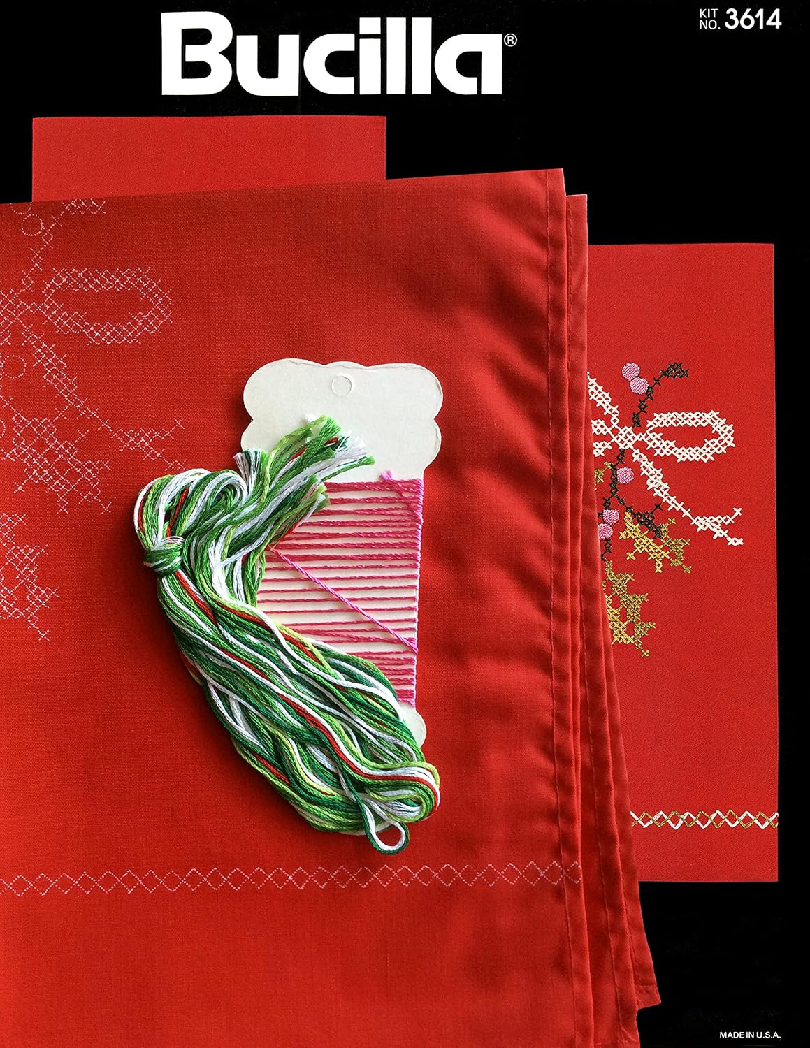 Bucilla - Holly Spray Guest Towels - Stamped Cross Stitch Kit 3614