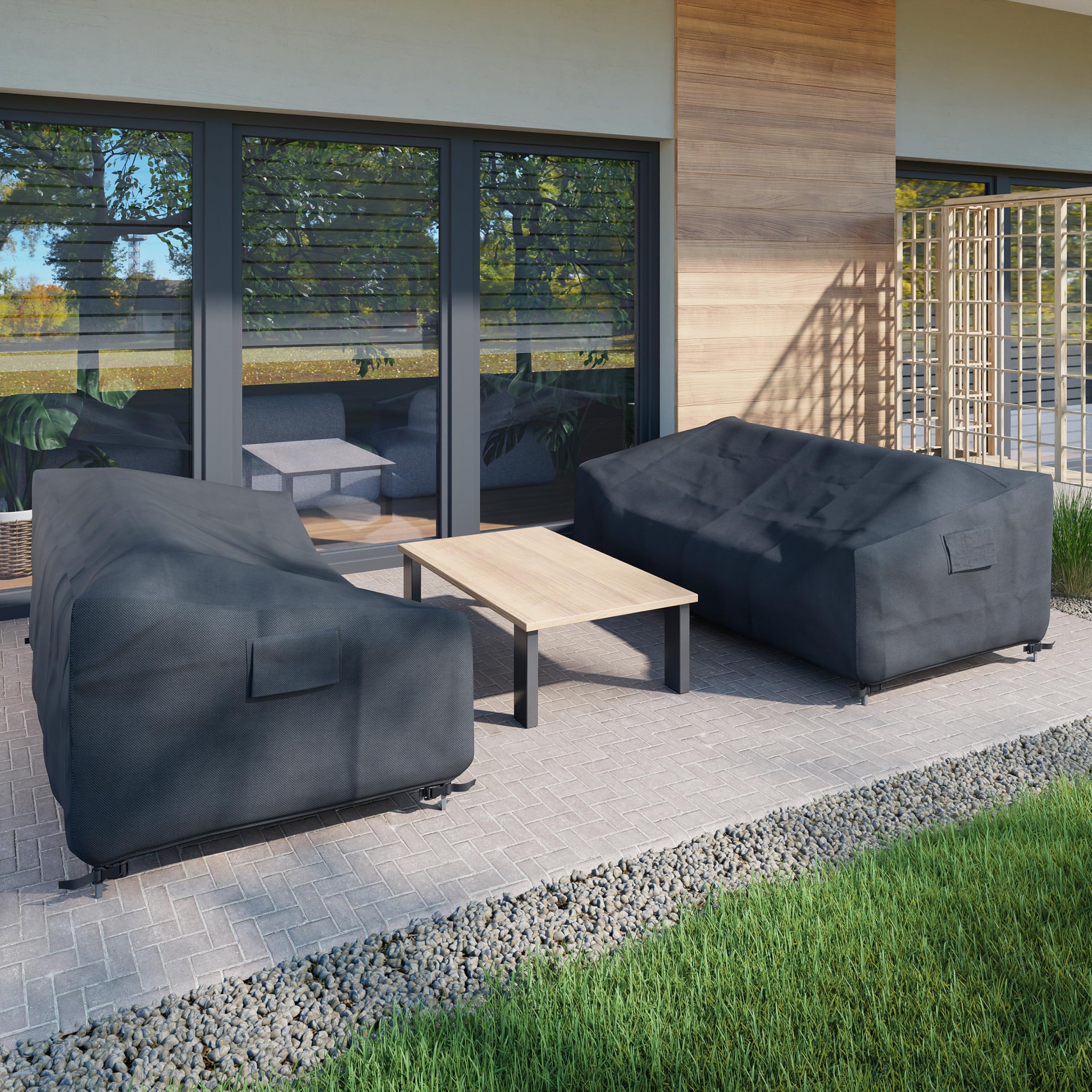 Sofa Abdeckung nach Maß für Sitzbank Bank Stuhl 2-Sitzer 3-Sitzer, Sonnenliege, Liegestuhl, Materialqualität: Oxford 600D, wasserdicht mit versiegelten Nähten, Robustes Zubehör - Made in EU