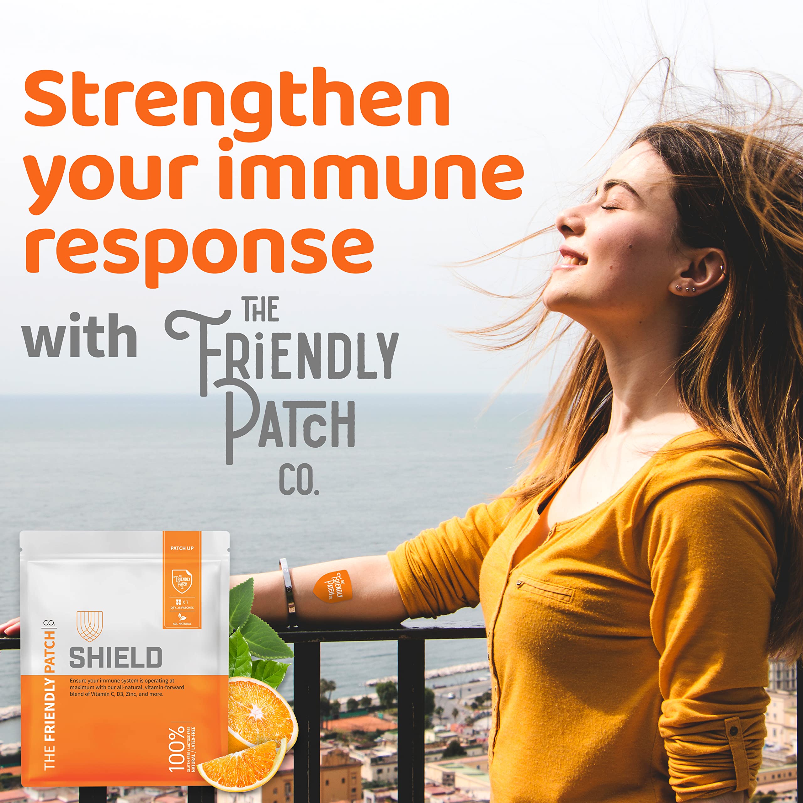 The Friendly Patch Shield Immunity Support Patch | Wearable Immune Boosters for Adults with Vitamin D3, C and Zinc | 28 Immunity Boost Patches — Amazon image 6